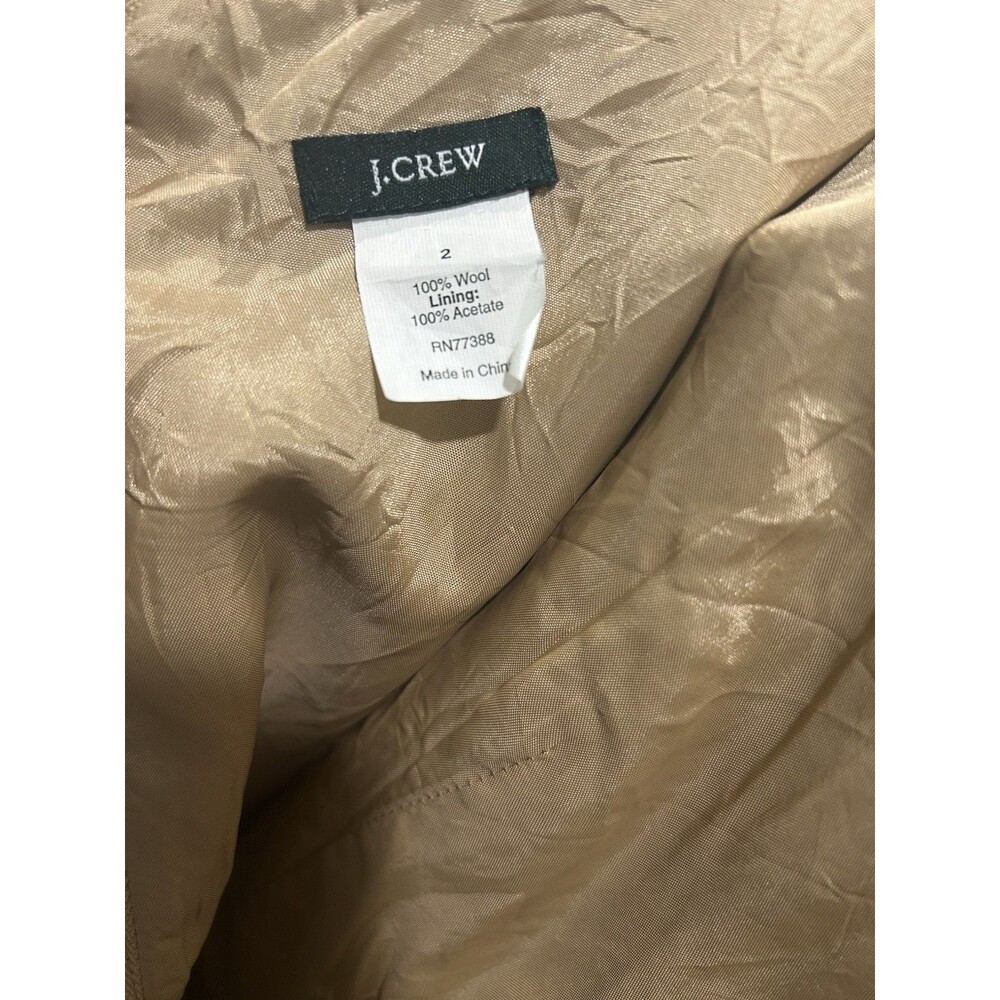 J. Crew Women's Camel Tan Sheath Wool Size 2 Dress Lined‎ Pockets Career J Crew - Picture 4 of 7